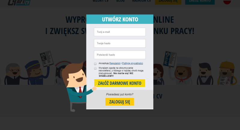 cv online konto