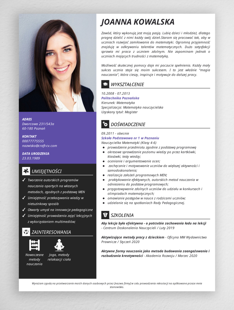 doświadczenie w cv