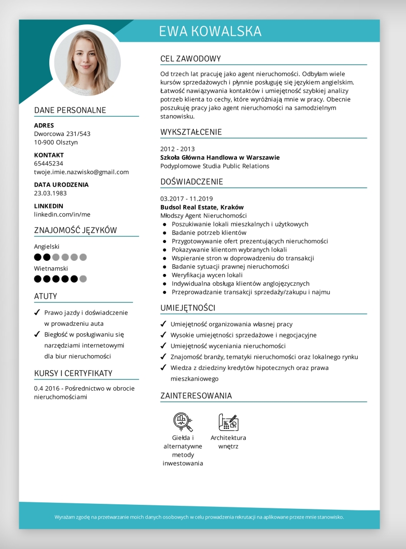 podsumowanie zawodowe w cv