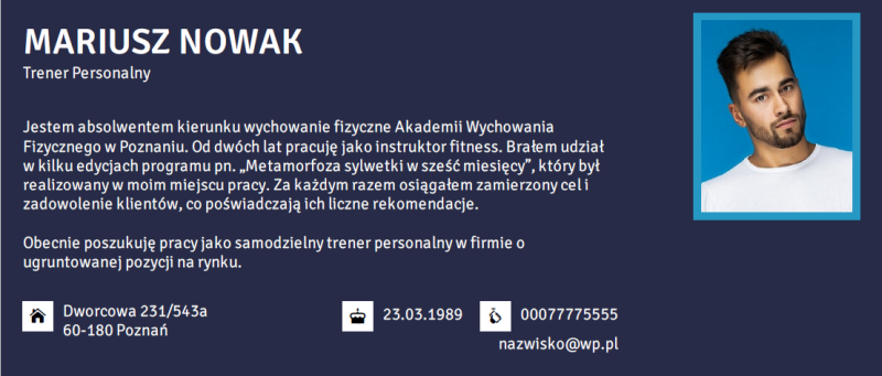 trener szablon curriculum