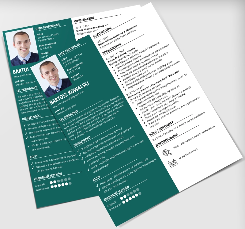 klasyczny szablon cv
