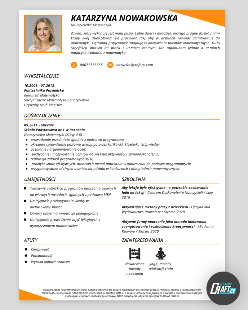 darmowy wzór cv