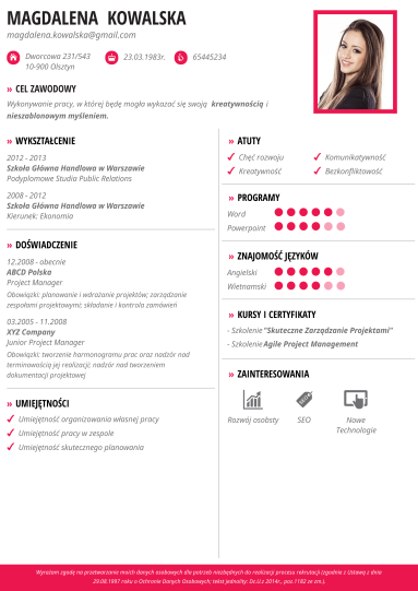 Kreator CV | Rekomendowane wzory CV | Program do CV | CraftCv